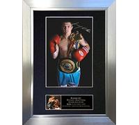 RICKY HATTON Signed Autograph Mounted Photo Reproduction PRINT A4 Rare Perfect Birthday Christmas (297 x 210mm) #52 (Silver Frame)