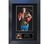 RICKY HATTON Signed Autograph Mounted Photo Reproduction PRINT A4 Rare Perfect Birthday Christmas (297 x 210mm) #52 (Black Frame)