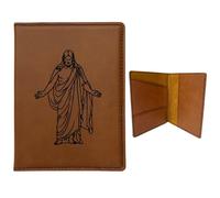 Ricky's Laser Engraving Leatherette LDS Temple Recommend Holder with Name, Temple Ordinance Card Holder, Premium Leather LDS Card Holder for Family and Temple Service, Leather TR Holder, Rawhide