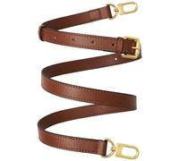 RICLVS Genuine Vachetta Leather Crossbody Strap Genuine Leather Adjustable Replacement Strap for Shoulder Bag Handbag Purse, Brown, 41.7 - 50.3 in（106-128cm）,width 1.8cm/0.7inch
