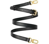 RICLVS Genuine Vachetta Leather Crossbody Strap Genuine Leather Adjustable Replacement Strap for Shoulder Bag Handbag Purse, Black, 41.7 - 50.3 in(106-128cm),width 1.8cm/0.7inch