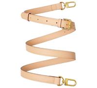 RICLVS Genuine Vachetta Leather Crossbody Strap Genuine Leather Adjustable Replacement Strap for Shoulder Bag Handbag Purse, Beige, 41.7 - 50.3 in(106-128cm),width 1.8cm/0.7inch
