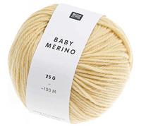 Rico Baby Merino DK Baby Wool, Colour 10 Vanilla, Pure Merino Wool for Knitting or Crocheting