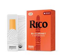 D'Addario Rico Bb Clarinet Reeds – Thinner Vamp Cut & Unfiled – Strength 4, 10-Pack