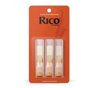 Rico Saxophone Reeds - Reeds for Alto Saxophone - Thinner Vamp Cut for Ease of Play, Traditional Blank for Clear Sound, Unfiled for Powerful Tone - Alto Sax Reeds 1.5 Strength, 3-Pack