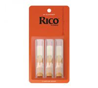 D'Addario Woodwinds - Rico Bb Clarinet Reeds - Reeds for Clarinet - Thinner Vamp Cut & Unfiled for Ease of Play, Traditional Blank for Clear Sound - Clarinet Reeds 2.5 Strength, 3-Pack