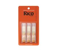 D’Addario Woodwinds - Rico Soprano Sax Reeds - Soprano Saxophone Reeds - Soprano Reeds Crafted for Beginners, Students, Educators - Strength 2.0, Pack of 3