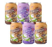 RICO Coconut Milk Bubble Taiwanese Drink 350g - Assorted 2 Flavours - Taro & Brown Sugar Milk Tea - Asian Beverage - Ready to Drink Milk Beverage - Chewy Boba (6 Cans)