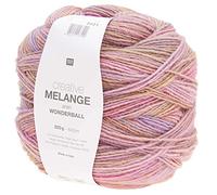Rico Creative Melange Aran Wonderball Colour Gradient Wool Needle Size 5 mm for Knitting or Crocheting, Wool 200 g Ball