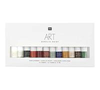 Rico Design Art Artist Acrylic Paint Set Earth Colours - 12 Colours Each 12 ml Tubes - Painting Paint for Beginners, Professional Artists, Children & Adults