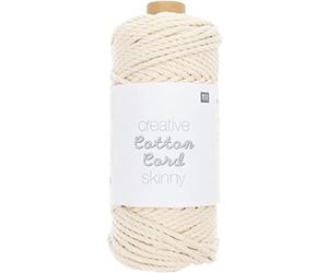 Rico Design Creative Cotton Cord Skinny Macrame Yarn 190 g 55 m in Natural - Crochet Yarn, Knitting Yarn - Wool/Yarn for Knitting, Crochet and Crafts - DIY