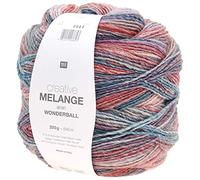 Rico Design Creative Melange Aran Wonderball Colour Gradient Wool Needle Size 5 mm for Knitting or Crocheting, Wool 200 g Ball