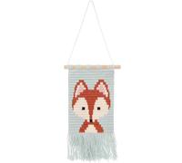 Rico Design DIY Long Stitch Embroidery Kit - Fox Flag, 6-Pack, 18 x 30cm, Half-Size, Unisex, Ages 6+
