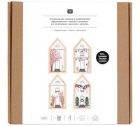Rico Design Embroidery Kit Houses 4 Seasons Small Pre-Drawn 9 x 18 cm