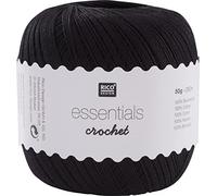 Rico Design ESSENTIALS CROCHET BLACK, 100% Cotton, 7.5 x 7.5 x 8 cm