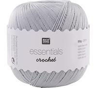 Rico Design ESSENTIALS CROCHET SMOKEY BLUE, 100% Cotton, 7.5 x 7.5 x 8 cm
