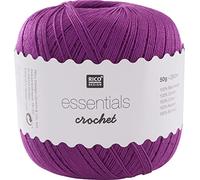 Rico Design ESSENTIALS CROCHET PURPLE, 100% Cotton, 7.5 x 7.5 x 8 cm