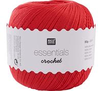 Rico Design ESSENTIALS CROCHET RED, 100% Cotton, 7.5 x 7.5 x 8 cm