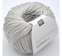 Rico Design Essentials Double Knitted Yarn, 100 Percent Cotton, Silver/Grey