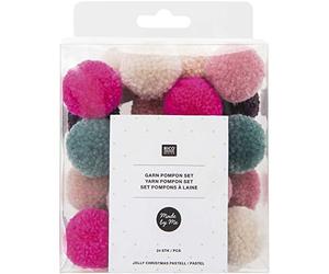 Rico Design Jolly Xmas Pastell Multicolored Wool Pompoms