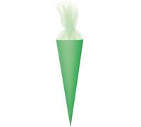 Rico Design Paper Poetry School Cone with Tulle Closure - 70 cm - Neon Green