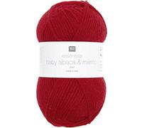 Rico Essentials Baby Alpaca and Merino Aran Yarn 005 Red 50g