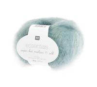 Rico Essentials Super Kid Mohair loves Silk, coloured 006 - aqua, lace yarn from Super Kid Mohair and Silk for knitting and crochet, needle size 4.5 mm.