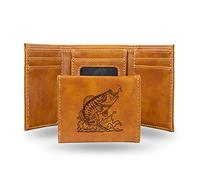Rico Industries Bass Laser Engraved Trifold Wallet, Brown