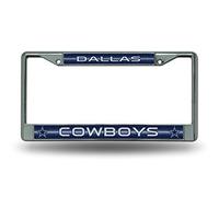 Rico Industries Dallas Cowboys Bling Chrome License Plate Frame with Glitter Accent