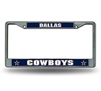 Rico Industries FC1811 NFL Dallas Cowboys Chrome License Plate Frame, 12 x 6 x .25-Inch, Silver