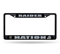 Rico Industries, Inc. Oakland Raiders BLACK RAIDER NATION Chrome Frame Metal License Plate Tag Cover Football