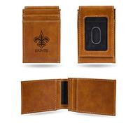 Rico Industries Laser Engraved Front Pocket Wallet, New Orleans Saints, Brown