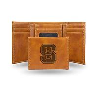 Rico Industries Laser Engraved Trifold Wallet, North Carolina State Wolfpack, Brown, 3.25 x 4-