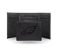 Rico Industries Laser Engraved Trifold Wallet, Philadelphia Eagles, 3.25 x 4-inches,Black