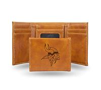 Rico Industries Minnesota Vikings Laser Engraved Tri-Fold Wallet - Brown - 8.3 x 10.2 cm