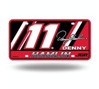 Rico Industries NASCAR Racing Denny Hamlin Metal Auto Tag 6" x 12" - Great for Truck/Car/SUV
