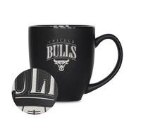 Rico Industries NBA Basketball Chicago Bulls Alternate 1 15oz Laser Engraved Matte Black Ceramic Bistro Mug - for Hot or Cold Drinks