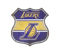 Rico Industries NBA Basketball Los Angeles Lakers Rustic 11.5" Home Decor Metal Route Sign