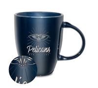 Rico Industries NBA Basketball New Orleans Pelicans Sunburst 18oz Laser Engraved Ceramic Lustre Mug