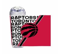 Rico Industries NBA Basketball Toronto Raptors 24oz Acrylic Tumbler with Hinged Lid, Officially Licensed Double Wall Tumbler with Straw