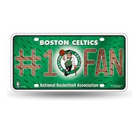 Rico Industries NBA Boston Celtics #1 Fan Metal License Plate Tag Team Color, 6 x 11.5-"