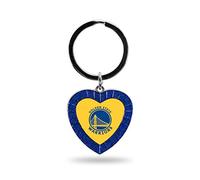 Rico Industries NBA Golden State Warriors NBA Rhinestone Heart Colored Keychain, Royal, 3-inches in length