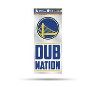 Rico Industries NBA Golden State Warriors Unisex Double Up Die Cut 2-Piece Sticker Sheet, Blue, 4 x 9-inches