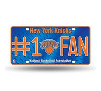 Rico Industries NBA New York Knicks #1 Fan Metal License Plate Tag, 6 x 11.5-inches