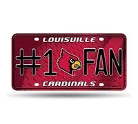 Rico Industries NCAA 1 Fan Metal License Plate Tag, Louisville Cardinals