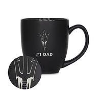 Rico Industries NCAA Arizona State Sun Devils - ASU #1 Dad 15oz Laser Engraved Matte Black Ceramic Bistro Mug - for Hot or Cold Drinks