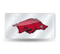 Rico Industries NCAA Arkansas Laserbacks Laser Cut Auto Tag, Silver