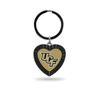 Rico Industries NCAA Central Florida Golden Knights NCAA Rhinestone Heart Colored Keychain, Black, 3-inches in length