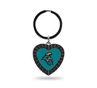 Rico Industries NCAA Coastal Carolina Chanticleers NCAA Rhinestone Heart Colored Keychain, Black, 3-inches in length