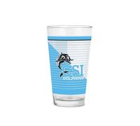 Rico Industries NCAA College of Staten Island CSI Dolphins Standard 16 oz Pint Glasses with Digitally Printed Logo, Classic Drinking Glass - Great for Every Day Use